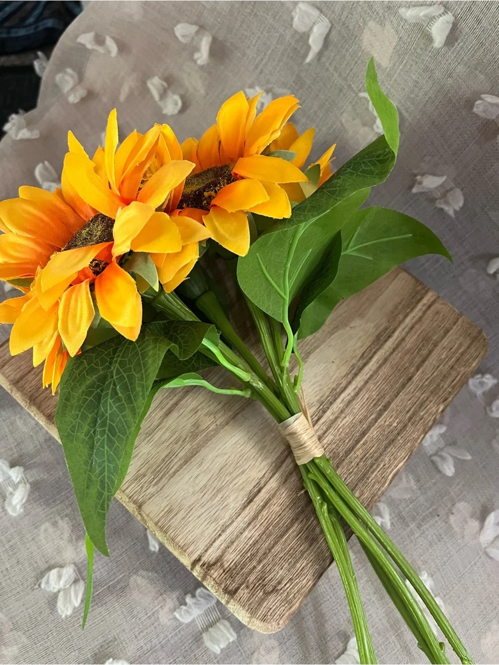 Sunflower Bouquet Home Accent - Bright Orange Artificial Flowers